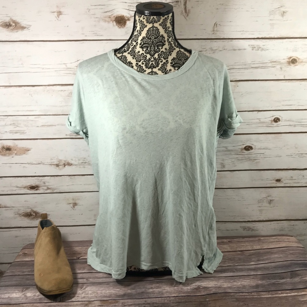 Current Elliott NWT Pearl Blue “The Rolled Crew” Size 3